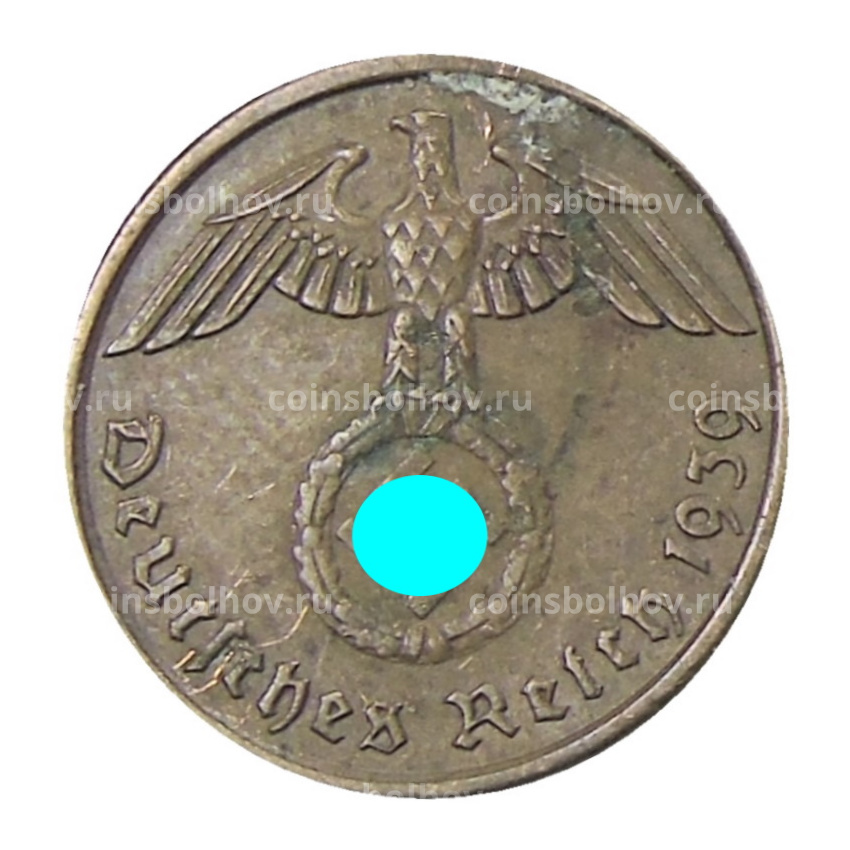 Монета 2 рейхспфеннига 1939 года A Германия