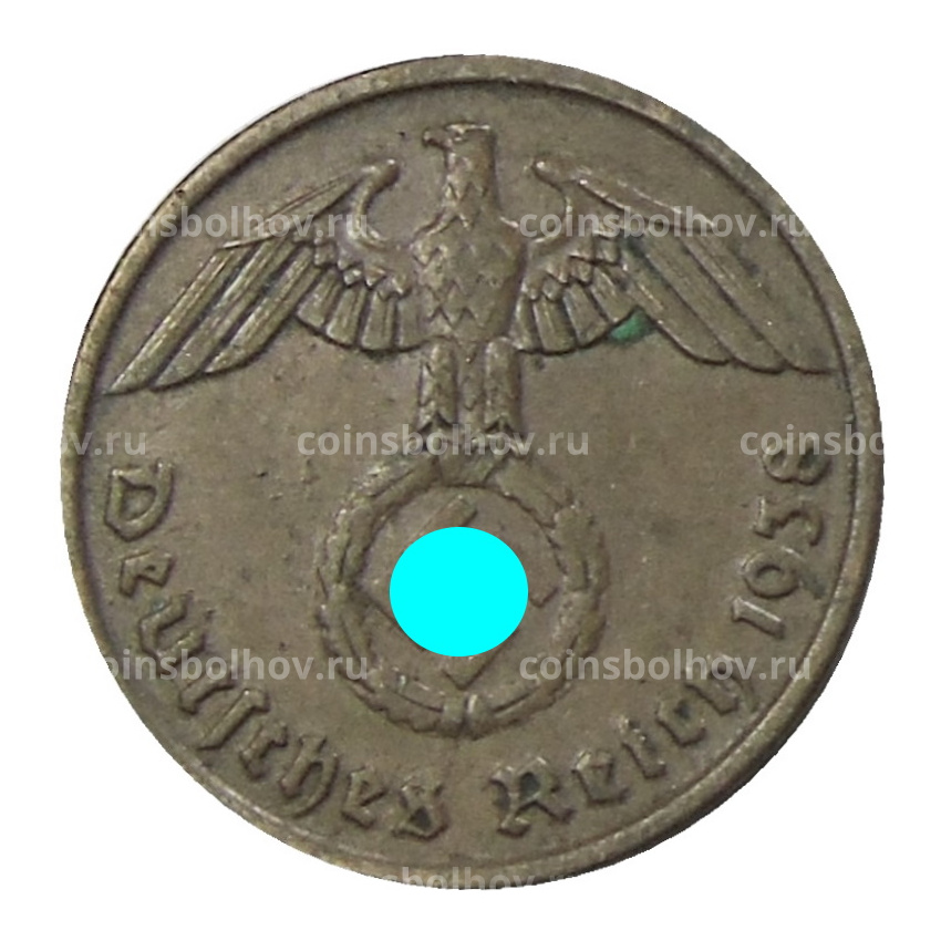 Монета 2 рейхспфеннига 1938 года A Германия