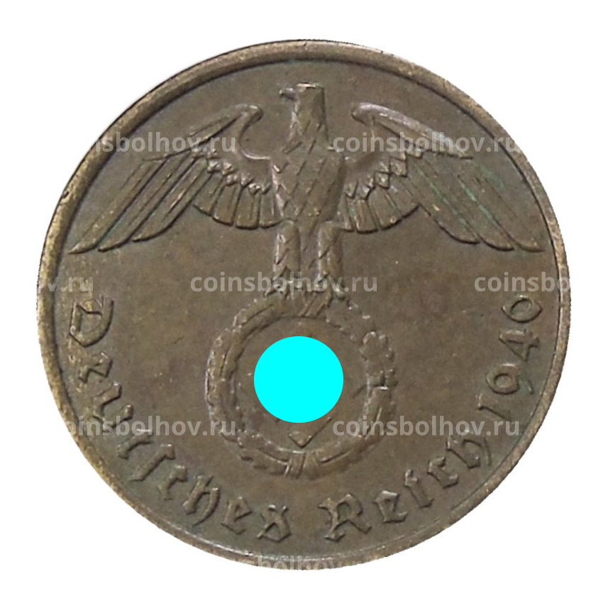 Монета 2 рейхспфеннига 1940 года A Германия