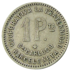 Монета 1 песета 1915 года Испания — Барселона (реверс)