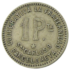 Монета 1 песета 1915 года Испания — Барселона (реверс)