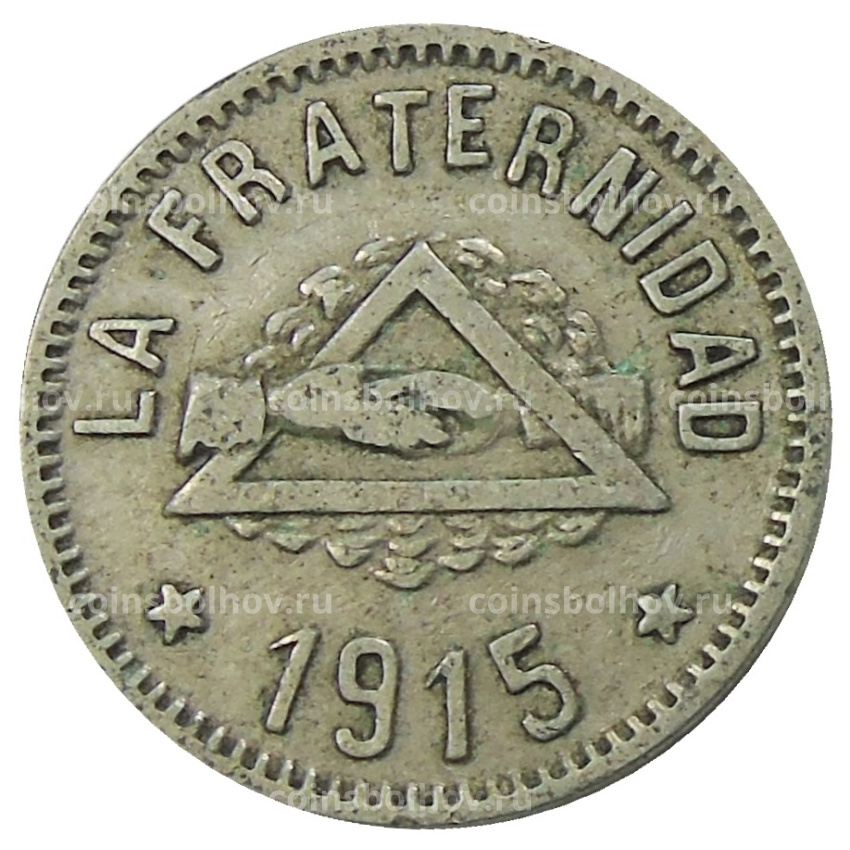 Монета 1 песета 1915 года Испания — Барселона