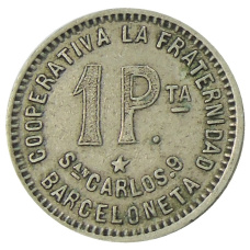 Монета 1 песета 1915 года Испания — Барселона (реверс)