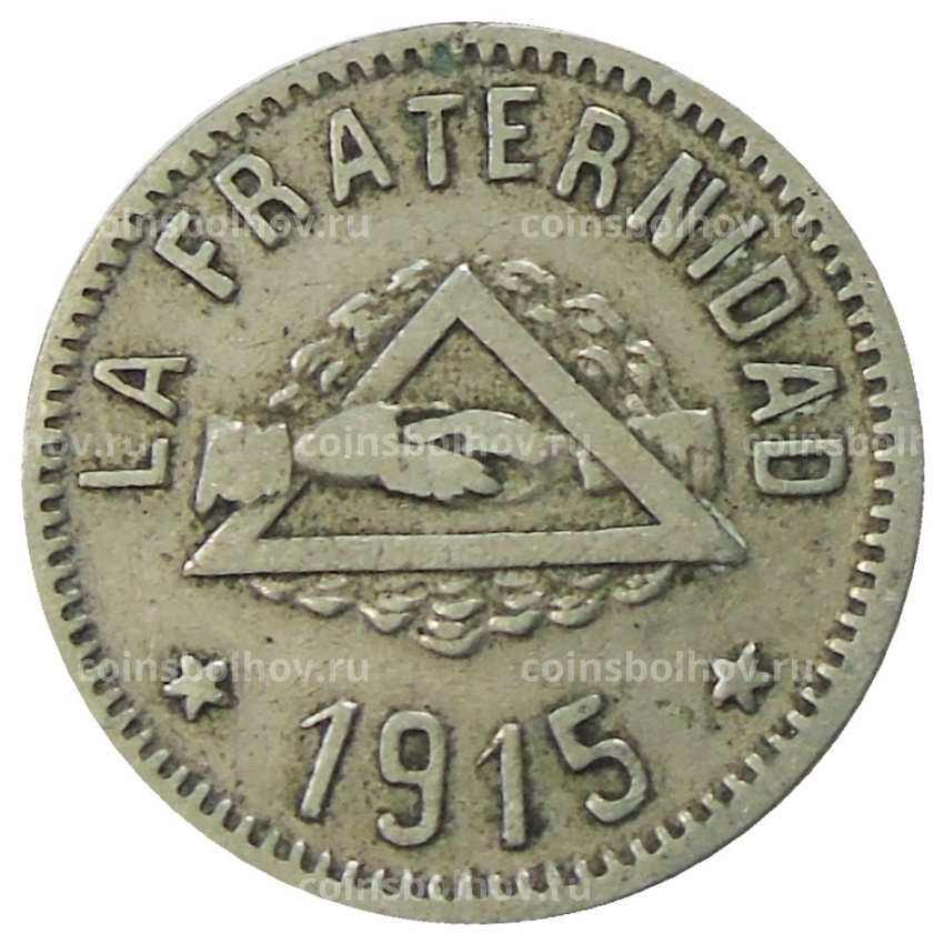 Монета 1 песета 1915 года Испания — Барселона