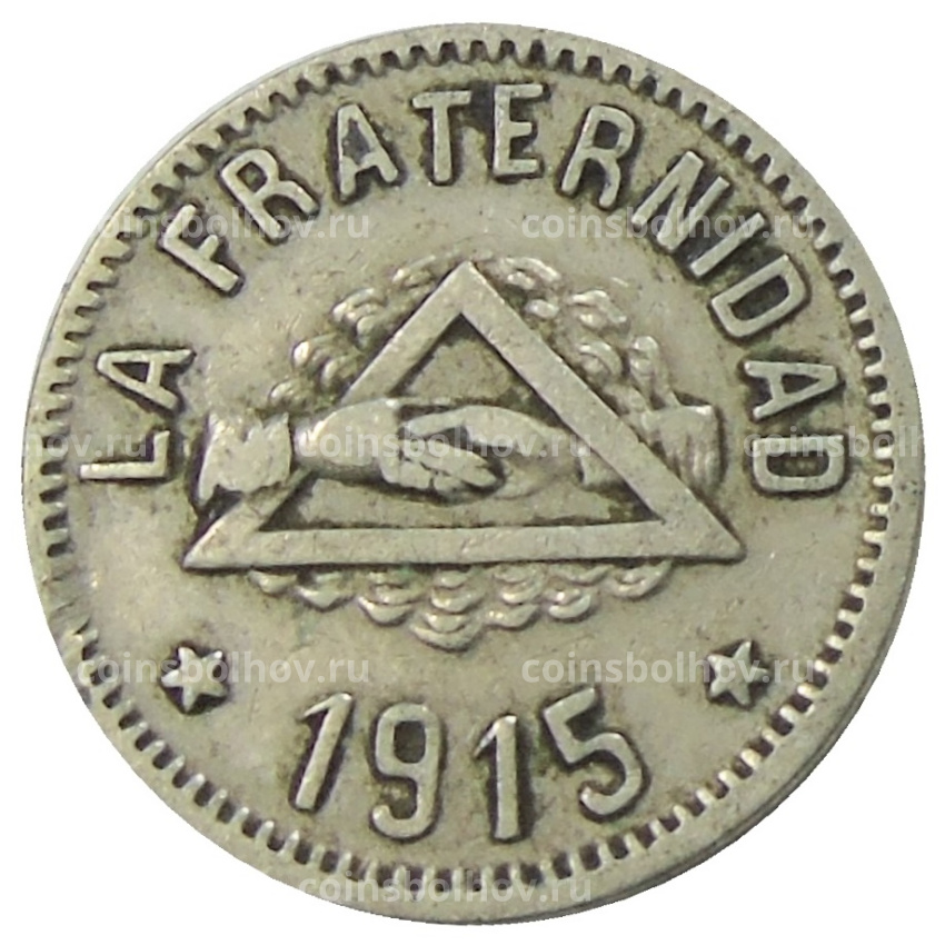 Монета 1 песета 1915 года Испания — Барселона