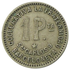 Монета 1 песета 1915 года Испания — Барселона (реверс)