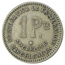 Монета 1 песета 1915 года Испания — Барселона (реверс)