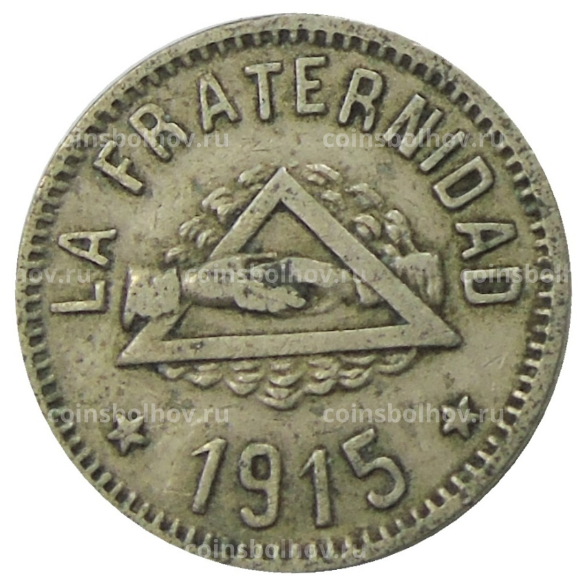 Монета 1 песета 1915 года Испания — Барселона
