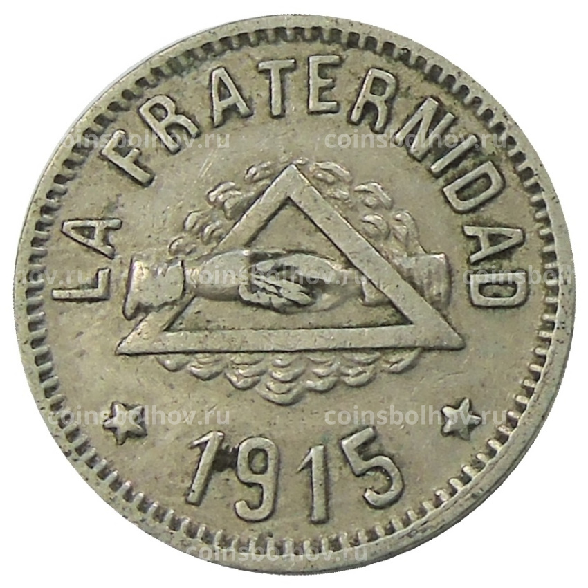 Монета 1 песета 1915 года Испания — Барселона