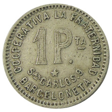 Монета 1 песета 1915 года Испания — Барселона (реверс)