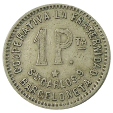 Монета 1 песета 1915 года Испания — Барселона (реверс)