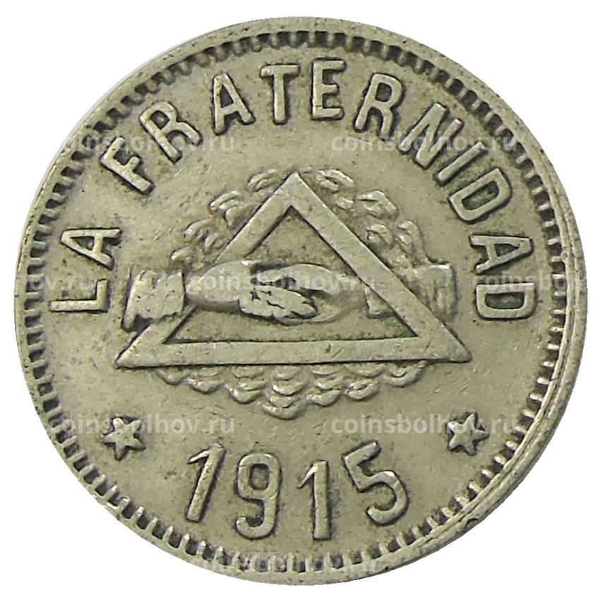 Монета 1 песета 1915 года Испания — Барселона