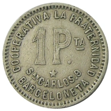 Монета 1 песета 1915 года Испания — Барселона (реверс)