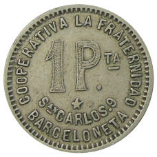 Монета 1 песета 1915 года Испания — Барселона (реверс)