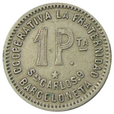 Монета 1 песета 1915 года Испания — Барселона (реверс)