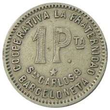 Монета 1 песета 1915 года Испания — Барселона (реверс)