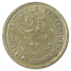 Монета 25 сентимо 1923 года Испания — Барселона (реверс)