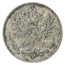 Монета 50 пенни 1917 года Русская Финляндия (реверс)