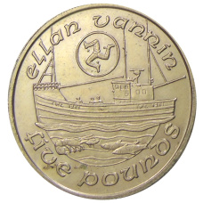 Монета 5 фунтов 1992 года Остров Мэн (аверс)