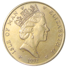 Монета 5 фунтов 1992 года Остров Мэн (реверс)