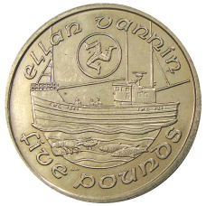 Монета 5 фунтов 1992 года Остров Мэн (аверс)