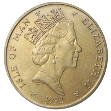 Монета 5 фунтов 1992 года Остров Мэн (реверс)