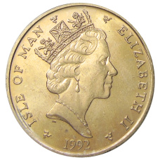 Монета 5 фунтов 1992 года Остров Мэн (реверс)