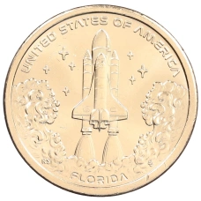 Монета 1 доллар 2025 года D США «Американские инновации — Флорида (Мыс Канаверал)» (аверс)