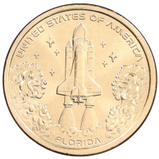 Монета 1 доллар 2025 года P США «Американские инновации — Флорида (Мыс Канаверал)» (аверс)
