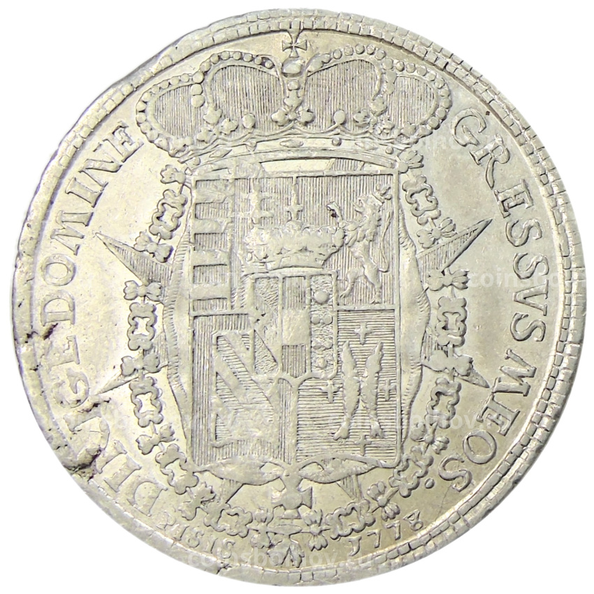 Монета 1 франческоне 1778 года Итальянские государства — Тоскана (вид 2)