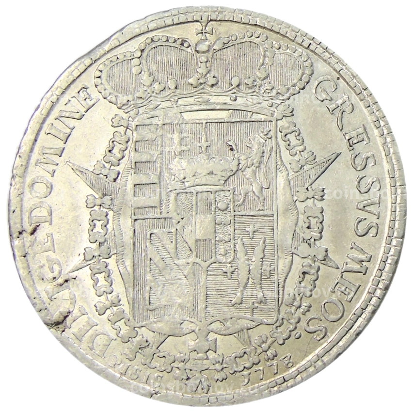 Монета 1 франческоне 1778 года Итальянские государства — Тоскана (вид 2)
