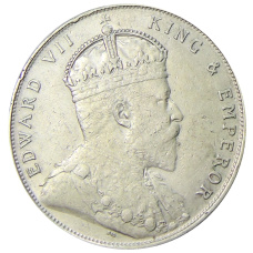 Монета 1 доллар 1909 года Стрейтс Сетлментс (аверс)