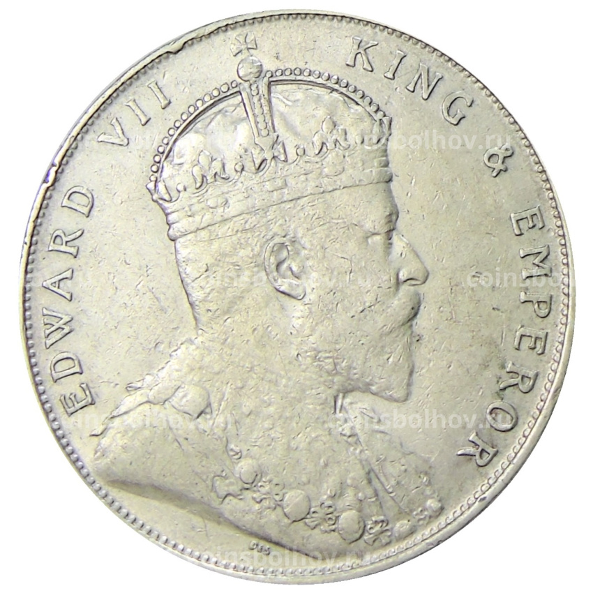 Монета 1 доллар 1909 года Стрейтс Сетлментс