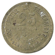 Монета 25 сентимо 1923 года Испания — Барселона (реверс)