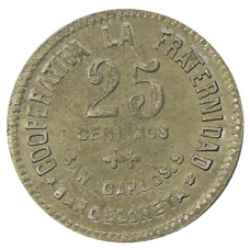 Монета 25 сентимо 1923 года Испания — Барселона (реверс)