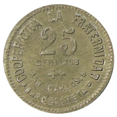 Монета 25 сентимо 1923 года Испания — Барселона (реверс)