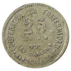 Монета 25 сентимо 1923 года Испания — Барселона (реверс)