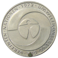 Монета 5 марок 1982 года F Германия «10 лет конференции ООН по окружающей среде» (аверс)
