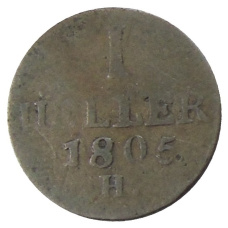 Монета 1 геллер 1805 года Германские государства — Саксония (аверс)