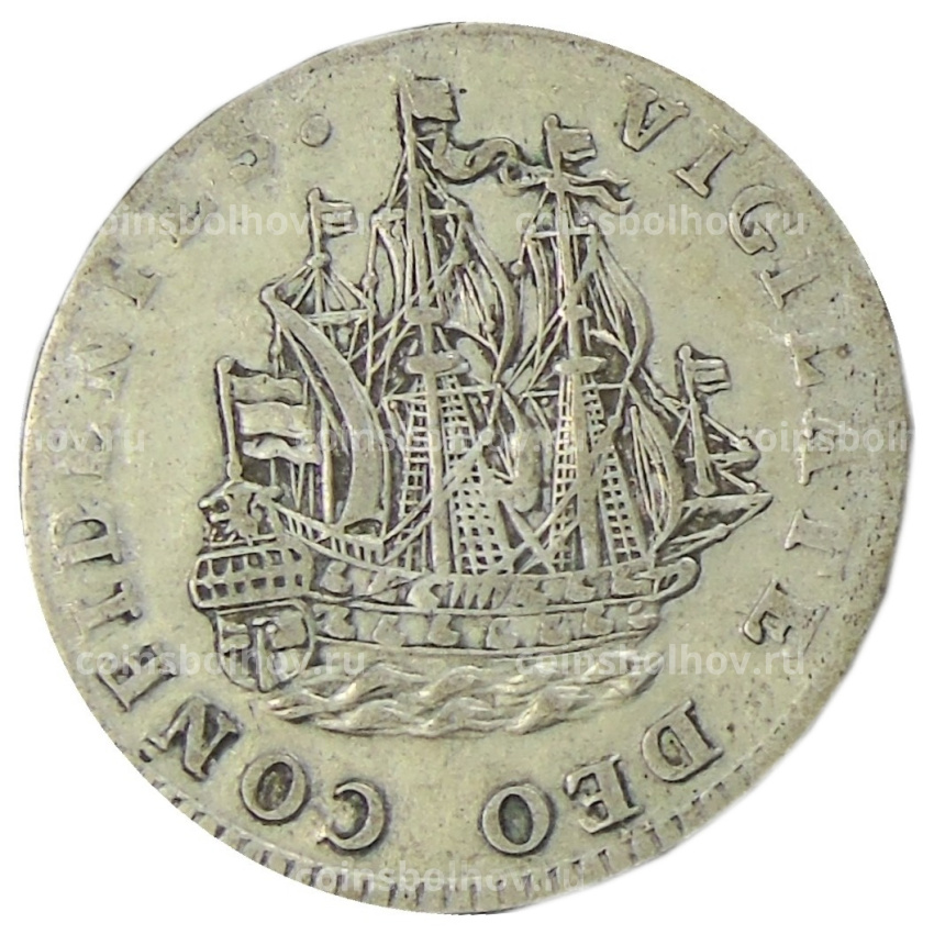 Монета 6 стуверов 1754 года Голландия — Западная Фрисландия