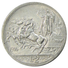 Монета 2 лиры 1916 года Италия (аверс)