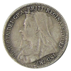 Монета 3 пенса 1900 года Великобритания (реверс)