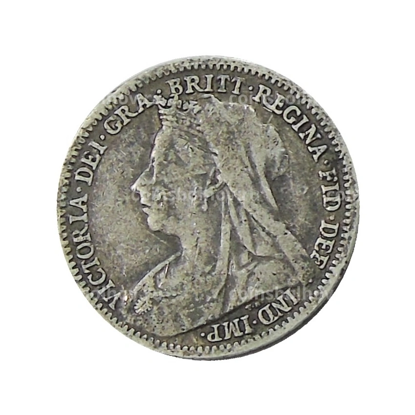 Монета 3 пенса 1901 года Великобритания (вид 2)