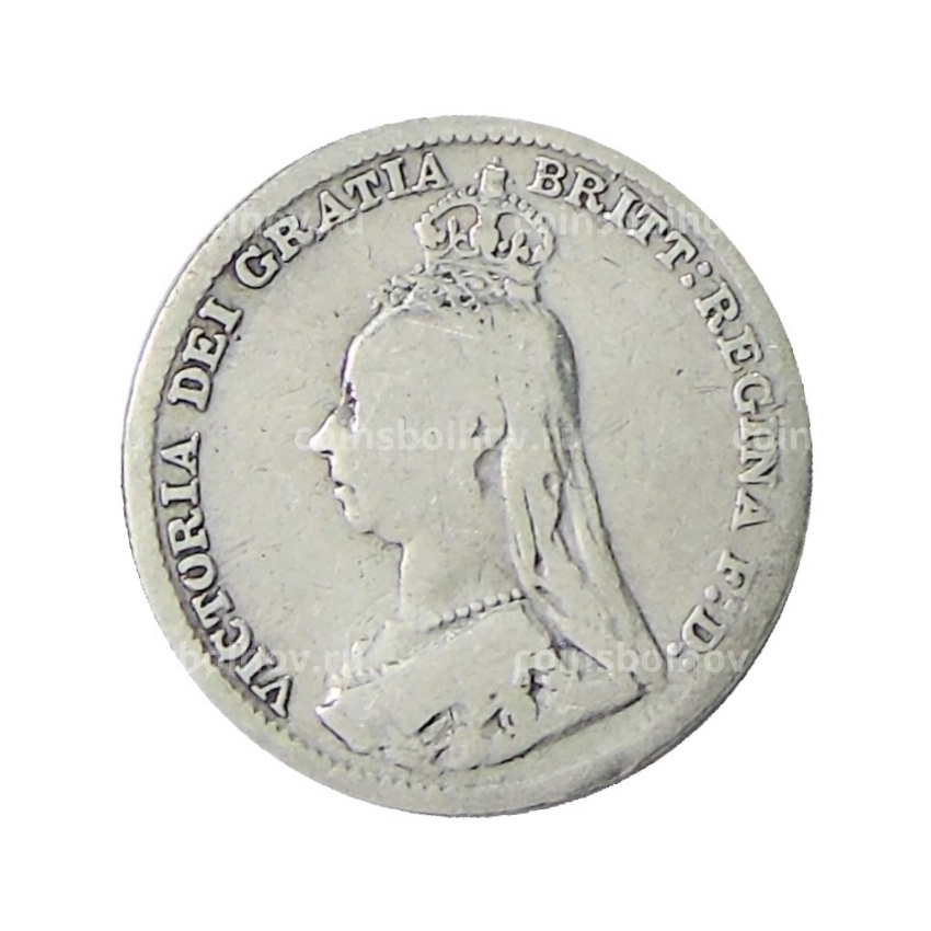 Монета 3 пенса 1891 года Великобритания (вид 2)