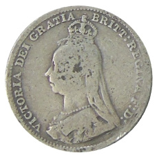 Монета 3 пенса 1890 года Великобритания (реверс)