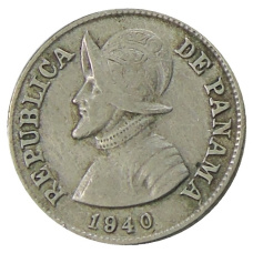 Монета 2 1/2 сентесимо 1940 года Панама (аверс)
