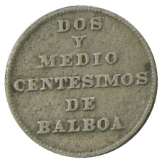 Монета 2 1/2 сентесимо 1940 года Панама (реверс)