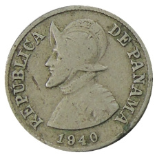 Монета 2 1/2 сентесимо 1940 года Панама (аверс)