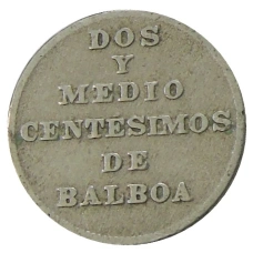 Монета 2 1/2 сентесимо 1940 года Панама (реверс)