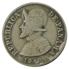 Монета 2 1/2 сентесимо 1940 года Панама (аверс)